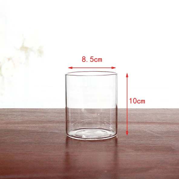 Avrupa Tarzı Cam Şamdan - 8.5cm Çap * 10cm Yükseklik [Boş]