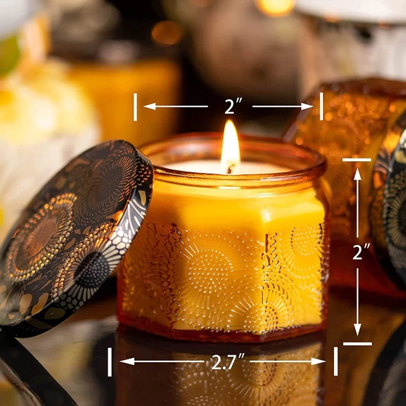 DIY Aromaterapi Mum Şişesi - 120ml - Sekizgen - Amber Renkli - 5