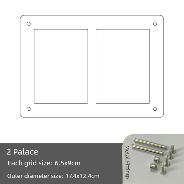 Akrilik Fotoğraf Çerçeve Puzzle Standı - 2 Bölmeli [dış çap boyut_17.4x 12.4cm]] - 1