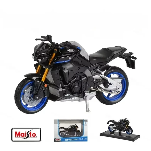 Maisto 1:18 2023 Yamaha MT-10 Statik Ölçü Taşımı Alaşım Motosiklet Model Oyuncak