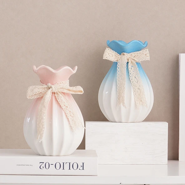 Seramik Vazo - Soft Language Orta Parlak Beyaz - Resim 4