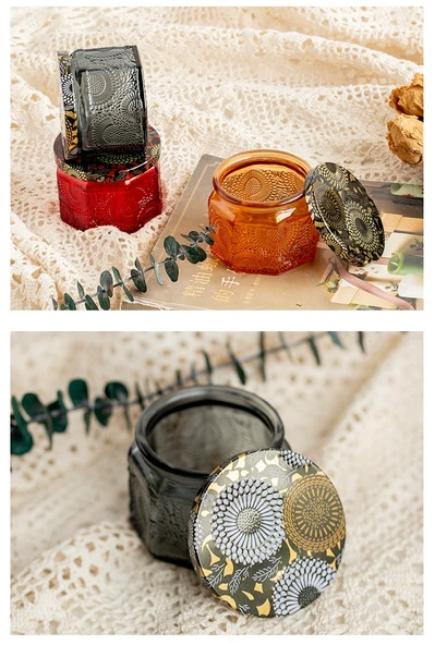 DIY Aromaterapi Mum Şişesi - 120ml - Sekizgen - Amber Renkli - 11