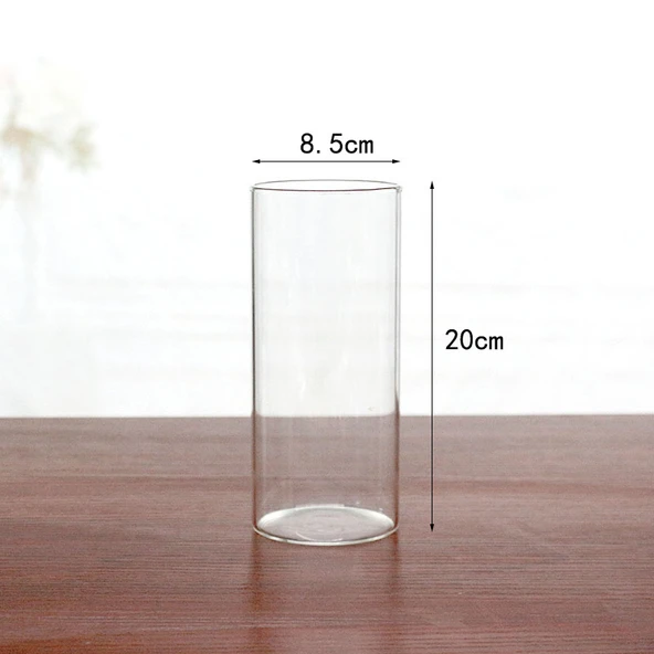 Avrupa Tarzı Cam Şamdan - 8.5cm Çap * 20cm Yükseklik [Boş]