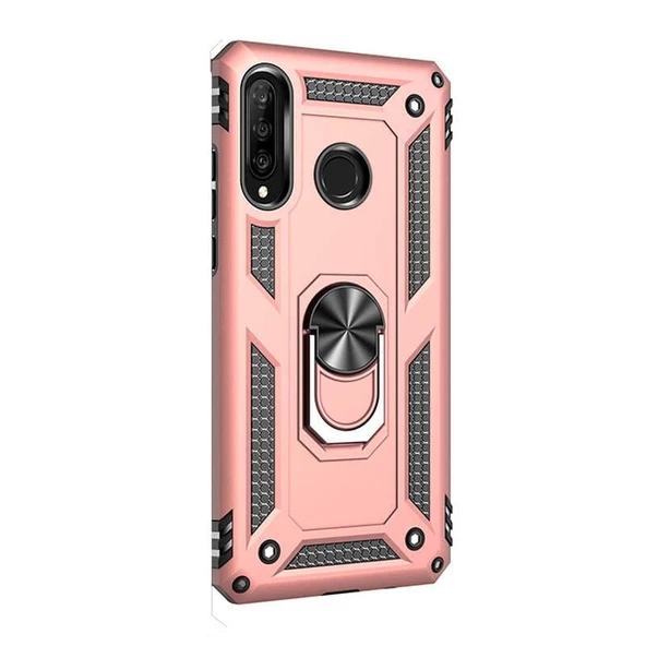 Gpack Huawei P30 Lite Kılıf Vega Standlı Yüzüklü Mıknatıslı