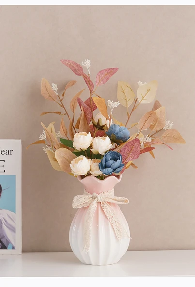 Seramik Vazo - Soft Language Orta Parlak Beyaz - Resim 9