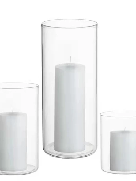 Avrupa Tarzı Cam Şamdan - 6.5cm Çap * 20cm Yükseklik [Boş] - 6