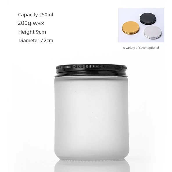 Aromaterapi Mum Cam Kabı - 200g Beyaz + Altın Kapak