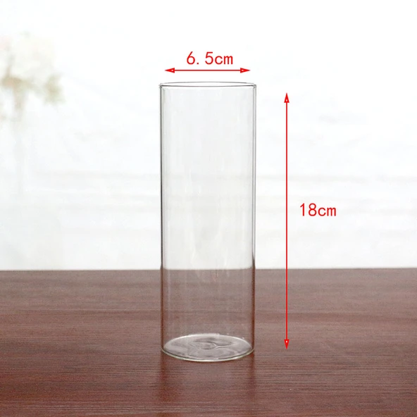 Avrupa Tarzı Cam Şamdan - 6.5cm Çap * 18cm Yükseklik [Boş]