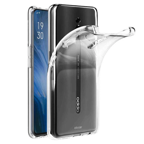 Gpack Oppo Reno Kılıf Süper Silikon Yumuşak Arka KorumaNano Glass