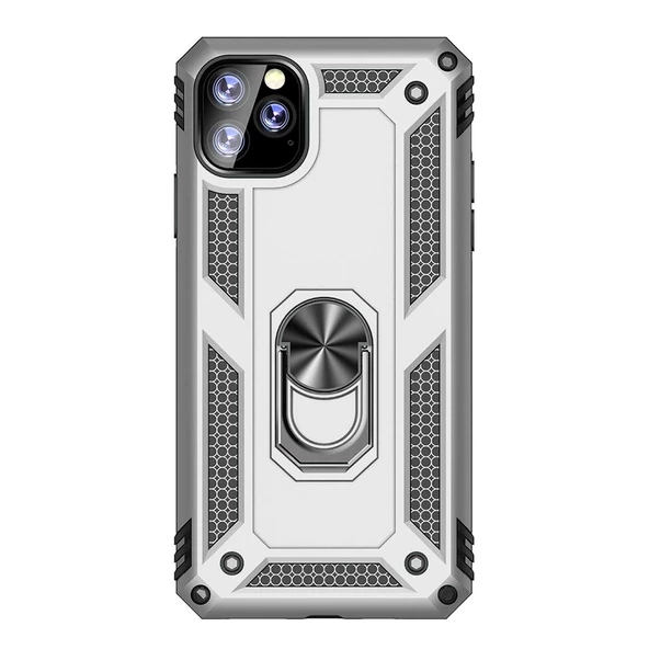 Gpack Apple iPhone 11 Pro Kılıf Vega Standlı Yüzüklü MıknatıslıNano Glass - 4