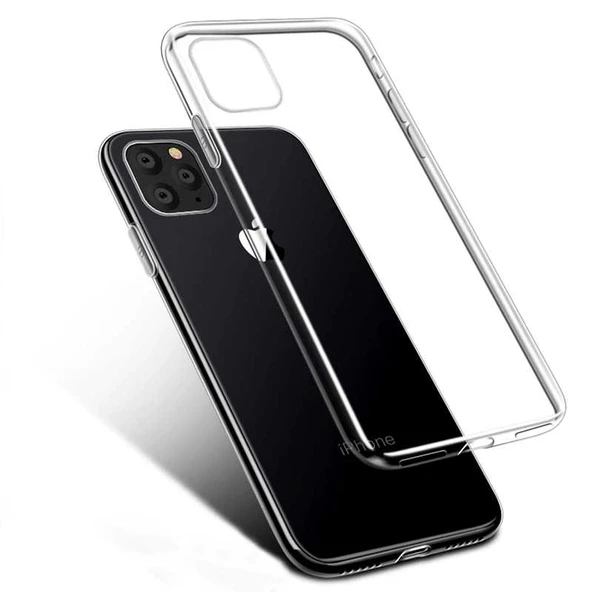 Gpack Apple iPhone 11 Pro Max Kılıf Süper Silikon Yumuşak Arka KorumaNano Glass