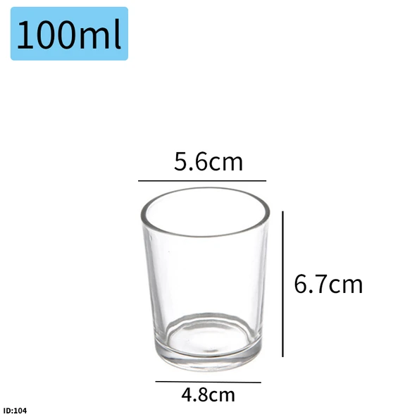 Şeffaf Cam Mumluk Aromaterapi Kabı - 100ml (Model 104)