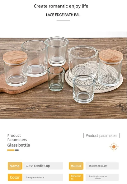 Şeffaf Cam Mumluk Aromaterapi Kabı - 100ml (Model 104) - 8