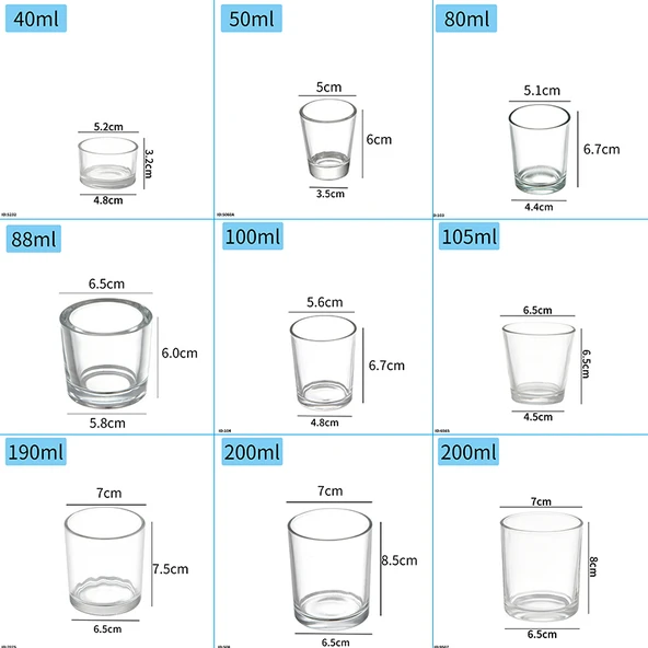 Şeffaf Cam Mumluk Aromaterapi Kabı - 100ml (Model 104) - 9