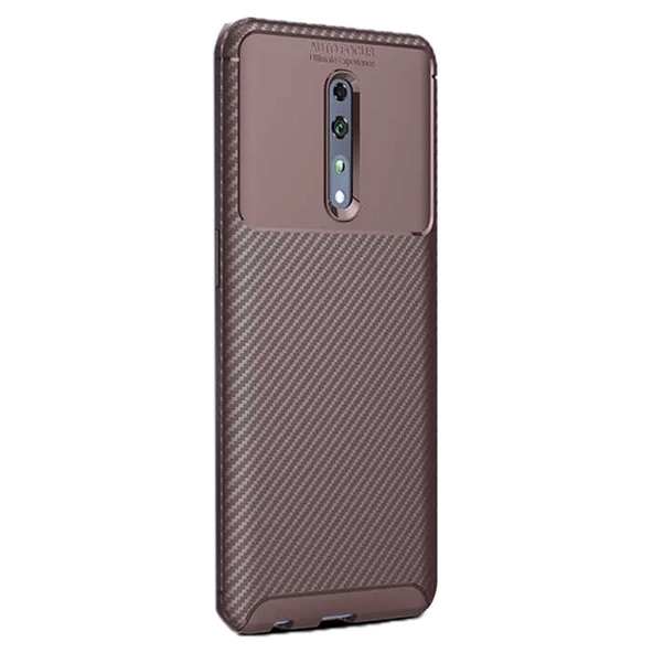 Gpack Oppo Reno Z Kılıf Negro Karbon Dizayn SilikonNano Glass