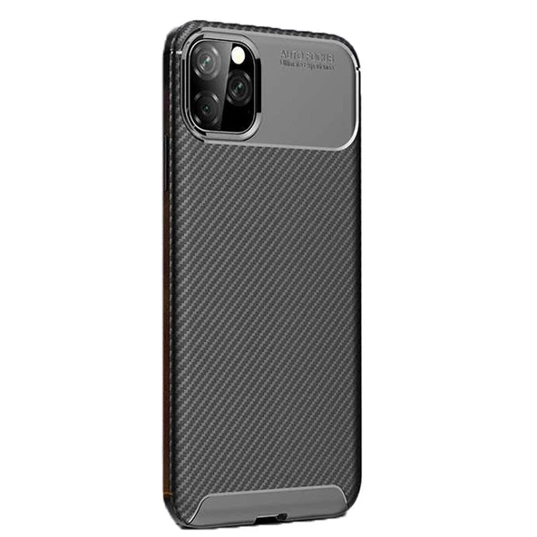 Gpack Apple iPhone 11 Pro Max Kılıf Negro Karbon Dizayn Silikon - 4