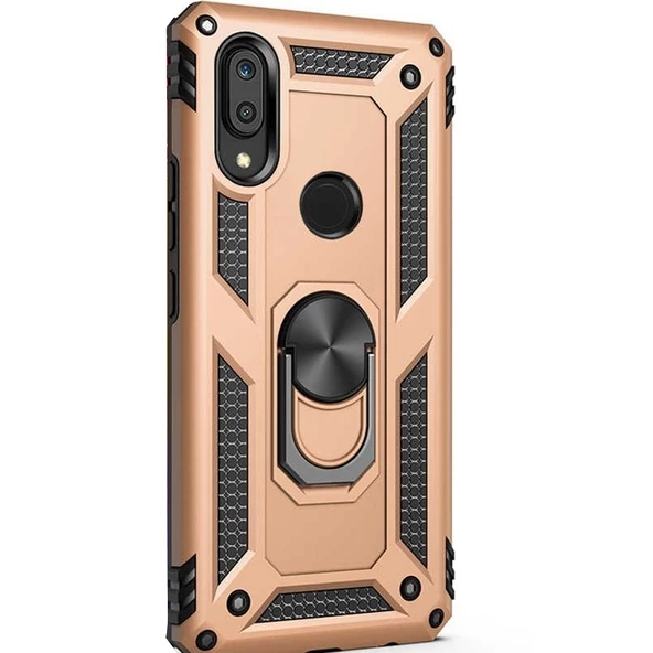 Gpack Xiaomi Redmi 7 Kılıf Vega Standlı Yüzüklü MıknatıslıNano Glass