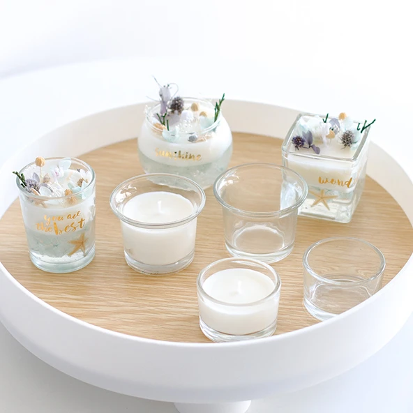 DIY Aromaterapi Cam Mumluk - Kar Dağı Bardak + Mini Şeffaf Bardak - 3