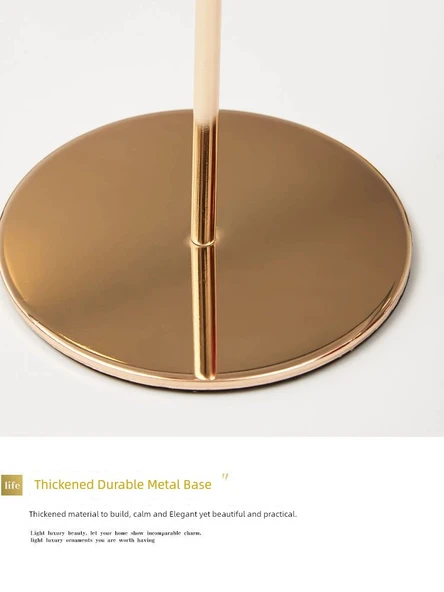 Metal Düğün Mumluğu - Siyah - Orta Boy - Dumansız Mumlu - 3