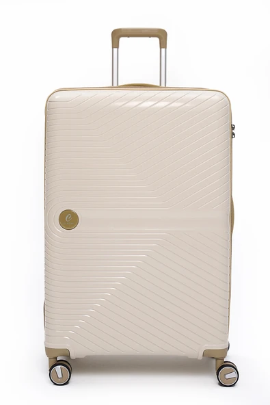 Elatae Exclusive Pro Polipropilen Kırılmaz 2'li Valiz Seti Büyük Boy - Orta Boy Bej - Vizon 5239 - Resim 2