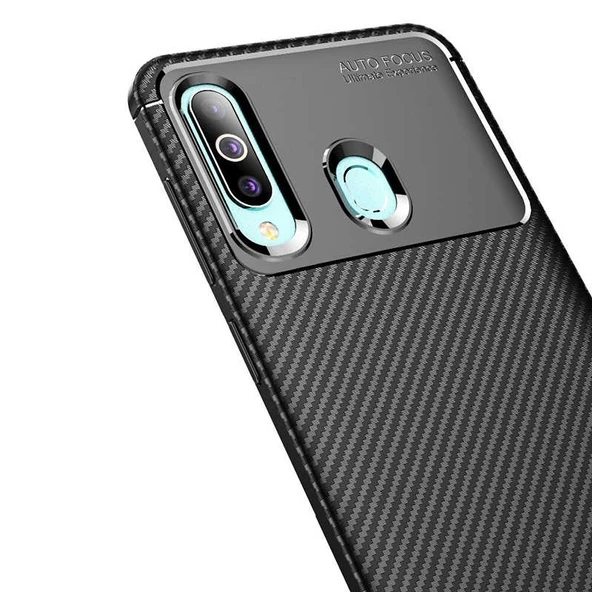 Gpack Samsung Galaxy A20s Kılıf Negro Karbon Dizayn SilikonNano Glass - 3