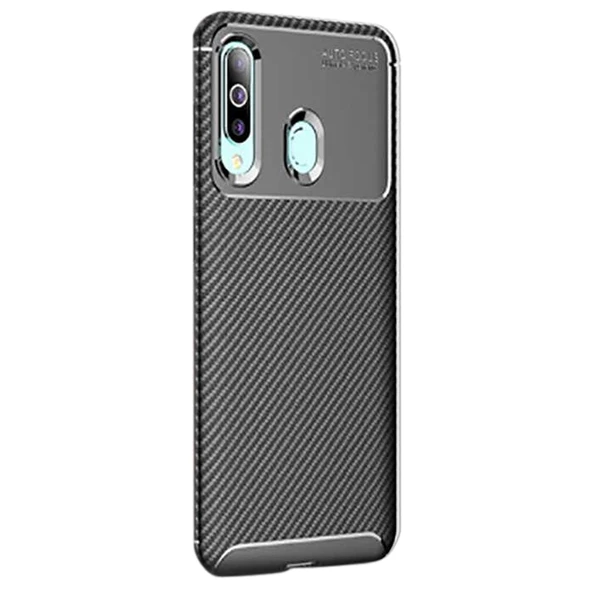 Gpack Samsung Galaxy A20s Kılıf Negro Karbon Dizayn SilikonNano Glass - 5