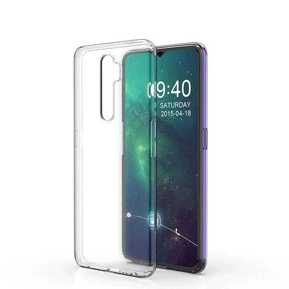 Gpack Oppo A5 2020 Kılıf Süper Silikon Yumuşak Arka KorumaNano Glass