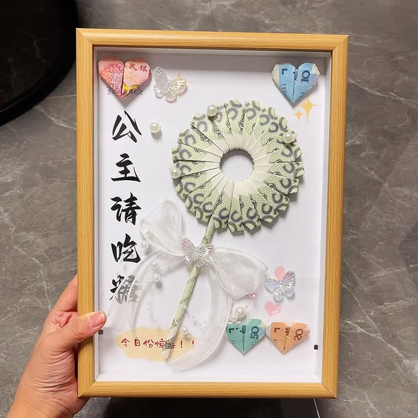 DIY Yaratıcı Fotoğraf Çerçevesi Lolipop Seti - Prens Şeker A - Çanta ve Lamba Dahil - 9