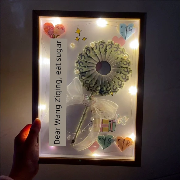 DIY Yaratıcı Fotoğraf Çerçevesi Lolipop Seti - Prens Şeker A - Çanta ve Lamba Dahil - 6
