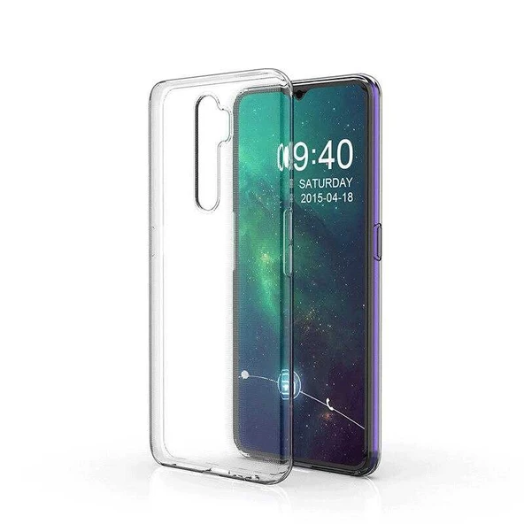 Gpack Oppo A9 2020 Kılıf Süper Silikon Yumuşak Arka KorumaNano Glass