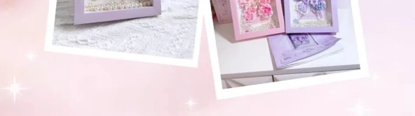 DIY Yapı Taşları Fotoğraf Çerçevesi - Pudra Sisi Rüya Kelebek - 6