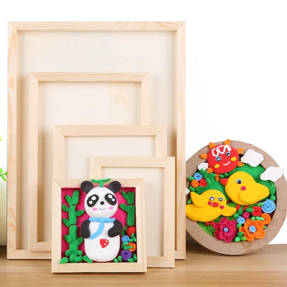 DIY Ahşap Resim Çerçevesi - Açık Gri Derin Oyuklu 15*20cm - 5