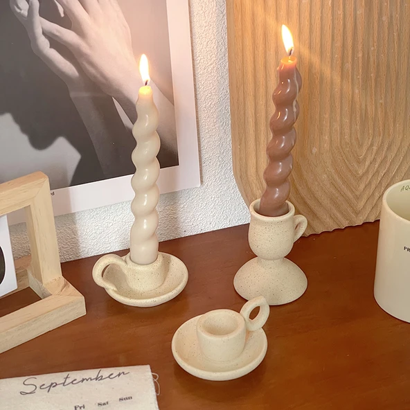 Seramik Aromaterapi Mumluğu - Siyah Kokulu Mum 2'li Paket - 12