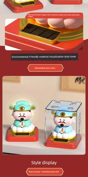 Güneş Enerjili Sallanan Oyuncak - 12cm Yumurta [4'lü Tam Set] - 10