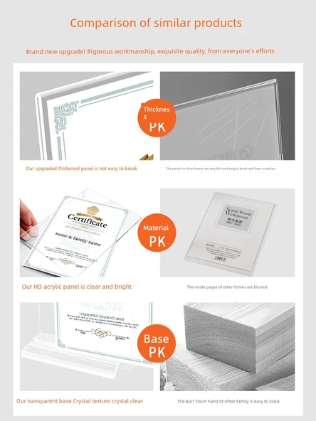 Akrilik Şeffaf A5 Siyah Tabanlı (Yatay) - Resim 3