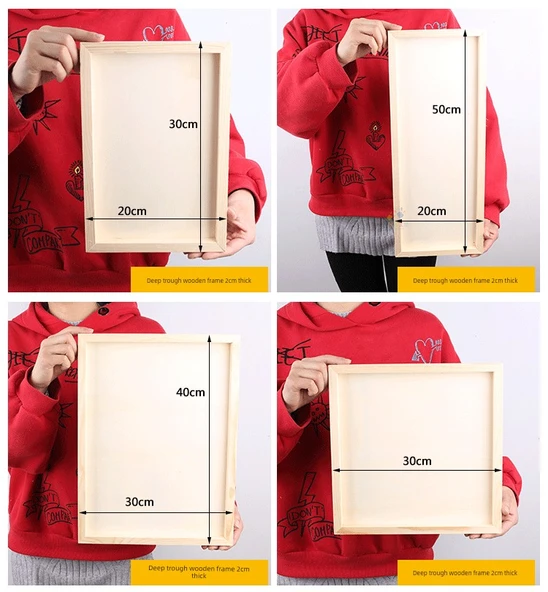 DIY Ahşap Resim Çerçevesi - Açık Gri Derin Oyuklu 15*20cm - 11