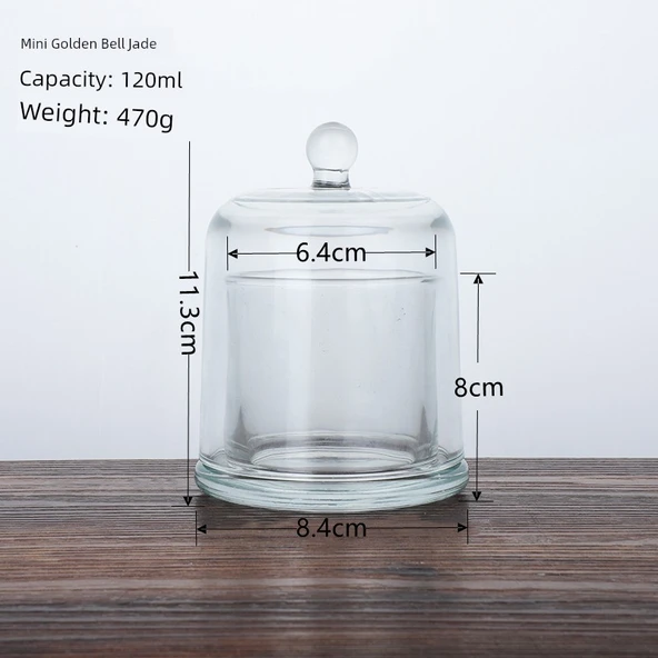 DIY Aromaterapi Mum Kristal Difüzör Cam Bardak - Altın Çan Reçel Mini 120ml