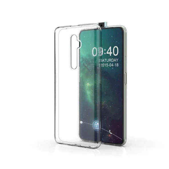 Gpack Oppo Reno 2z Kılıf Süper Silikon Arka KorumaNano Glass