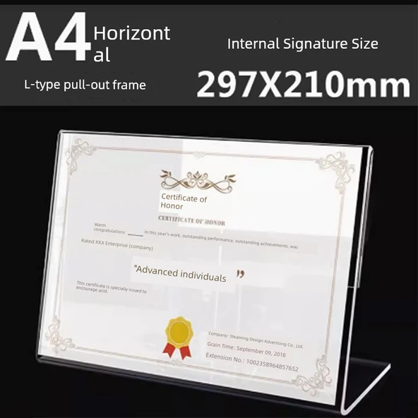 Akrilik Şeffaf A6 Çekmeli Yatay Çerçeve - (Model 2)