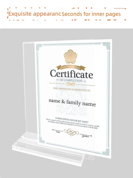 Akrilik Şeffaf A5 Siyah Tabanlı (Yatay) - Resim 4