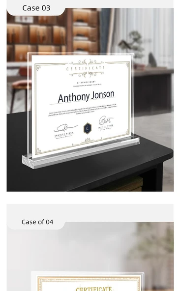 Akrilik Şeffaf A5 Siyah Tabanlı (Yatay) - Resim 12