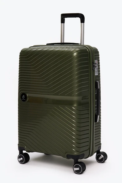 Elatae Exclusive Pro Polipropilen Kırılmaz 2'li Valiz Seti Büyük Boy - Orta Boy Haki 5239 - Resim 5