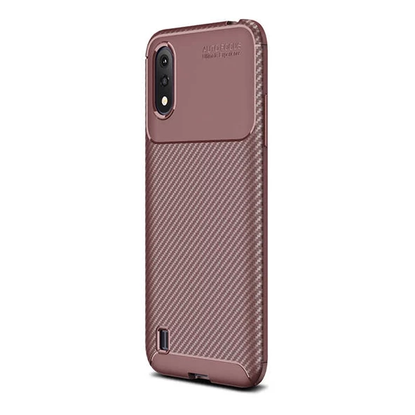 Gpack Samsung Galaxy A01 Kılıf Negro Karbon Dizayn Silikon