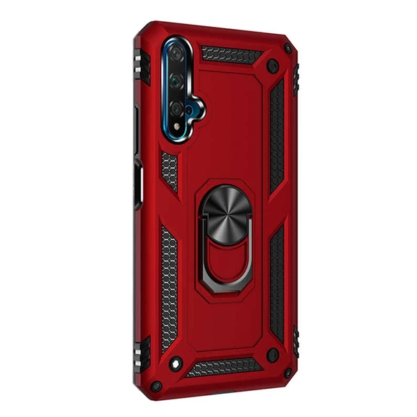 Gpack Huawei Nova 5t Kılıf Vega Standlı Yüzüklü MıknatıslıNano Glass - 7