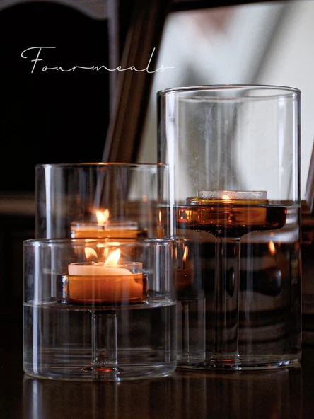 Aromaterapi Orta Boy Cam Mumluk - 2 Tealight Mumlu - 6