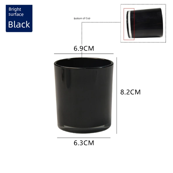 Renkli Elektrokaplama Cam Mum Kabı - 10oz İçi Altın Dışı Mat Beyaz - 6