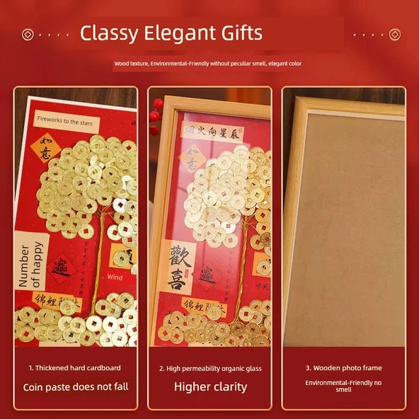 DIY Bakır Para Ağacı Fotoğraf Çerçevesi Malzeme Paketi - 7 inç - 7