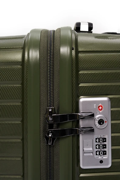 Elatae Exclusive Pro Polipropilen Kırılmaz 2'li Valiz Seti Büyük Boy - Orta Boy Haki 5239 - Resim 8