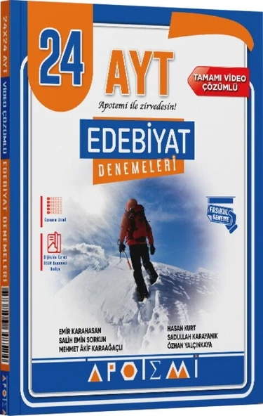 AYT Edebiyat 24 Çözümlü Deneme Apotemi Yayınları