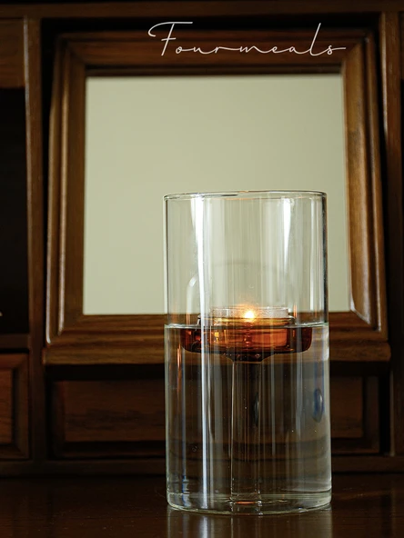 Aromaterapi Büyük Boy Cam Mumluk - 2 Tealight Mumlu